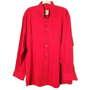 Vintage Stubbs Mens Red Western Rodeo Cowboy Long Sleeve Shirt XL Metal Star